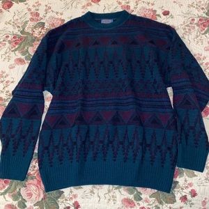 vintage pendleton aztec wool sweater